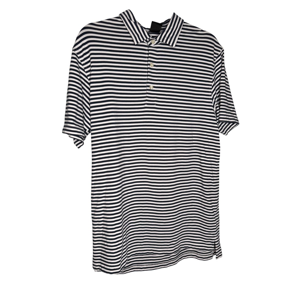 Dunning Golf black and white‎ striped polo top
